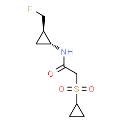 ChemSpider 2D Image | 2-(Cyclopropylsulfonyl)-N-[(1R,2R)-2-(fluoromethyl)cyclopropyl]acetamide | C9H14FNO3S