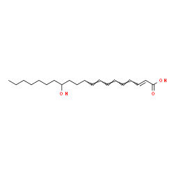 ChemSpider 2D Image | (2E,4E,6E,8E)-13-Hydroxy-2,4,6,8-icosatetraenoic acid | C20H32O3