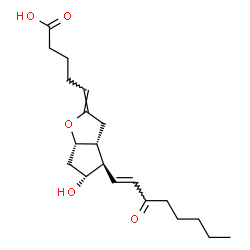 ChemSpider 2D Image | (5Z,9alpha,11alpha,13E)-11-Hydroxy-15-oxo-6,9-epoxyprosta-5,13-dien-1-oic acid | C20H30O5