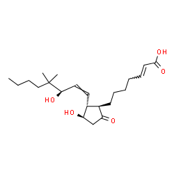 ChemSpider 2D Image | (2E,11alpha,15R)-11,15-Dihydroxy-16,16-dimethyl-9-oxoprosta-2,13-dien-1-oic acid | C22H36O5
