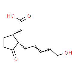 ChemSpider 2D Image | {(1R,2S)-2-[(2E)-5-Hydroxy-2-penten-1-yl]-3-oxocyclopentyl}acetic acid | C12H18O4