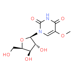 ChemSpider 2D Image | 5-Methoxy-1-(beta-D-xylofuranosyl)-2,4(1H,3H)-pyrimidinedione | C10H14N2O7