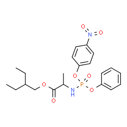 ChemSpider 2D Image | 2-Ethylbutyl N-[(4-nitrophenoxy)(phenoxy)phosphoryl]alaninate | C21H27N2O7P