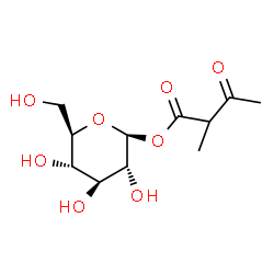 ChemSpider 2D Image | 1-O-(2-Methyl-3-oxobutanoyl)-beta-D-glucopyranose | C11H18O8