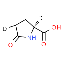 ChemSpider 2D Image | 5-Oxo-L-(2,4-~2~H_2_)proline | C5H5D2NO3