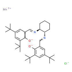 ChemSpider 2D Image | Manganese(3+) chloride 2-[(E)-{[(1S,2S)-2-{(Z)-[3,5-bis(2-methyl-2-propanyl)-2-oxidobenzylidene]amino}cyclohexyl]imino}methyl]-4,6-bis(2-methyl-2-propanyl)phenolate (1:1:1) | C36H52ClMnN2O2