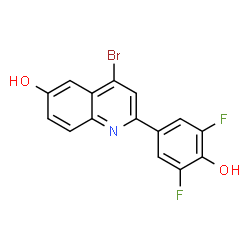 ChemSpider 2D Image | 4-Bromo-2-(3,5-difluoro-4-hydroxyphenyl)-6-quinolinol | C15H8BrF2NO2