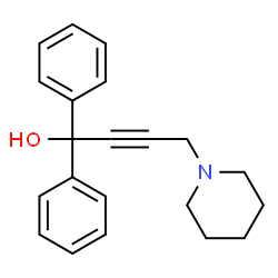 ChemSpider 2D Image | 1,1-Diphenyl-4-(1-piperidinyl)-2-butyn-1-ol | C21H23NO