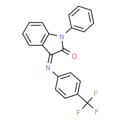 ChemSpider 2D Image | 1-Phenyl-3-((4-(trifluoromethyl)phenyl)imino)indolin-2-one | C21H13F3N2O