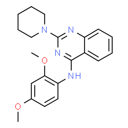 ChemSpider 2D Image | N-(2,4-Dimethoxyphenyl)-2-(1-piperidinyl)-4-quinazolinamine | C21H24N4O2