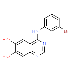 ChemSpider 2D Image | 4-((3-Bromophenyl)amino)quinazoline-6,7-diol | C14H10BrN3O2