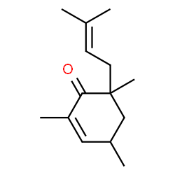 ChemSpider 2D Image | 2,4,6-Trimethyl-6-(3-methyl-2-buten-1-yl)-2-cyclohexen-1-one | C14H22O
