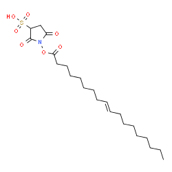 ChemSpider 2D Image | 1-[(9E)-9-Octadecenoyloxy]-2,5-dioxo-3-pyrrolidinesulfonic acid | C22H37NO7S