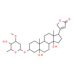ChemSpider 2D Image | 3-[(2,6-Dideoxy-3-O-methylhexopyranosyl)oxy]-5,14-dihydroxycard-20(22)-enolide | C30H46O8