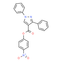 ChemSpider 2D Image | 4-Nitrophenyl 1,3-diphenyl-1H-pyrazole-4-carboxylate | C22H15N3O4