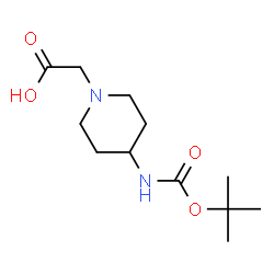 ChemSpider 2D Image | 2-(4-((tert-butoxycarbonyl)amino)piperidin-1-yl)acetic acid | C12H22N2O4