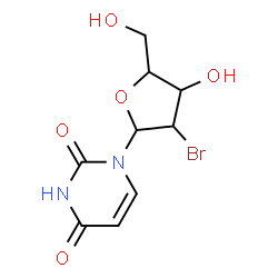 ChemSpider 2D Image | 1-(2-Bromo-2-deoxypentofuranosyl)-2,4(1H,3H)-pyrimidinedione | C9H11BrN2O5