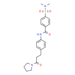 ChemSpider 2D Image | 4-(Dimethylsulfamoyl)-N-{4-[3-oxo-3-(1-pyrrolidinyl)propyl]phenyl}benzamide | C22H27N3O4S