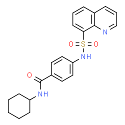 ChemSpider 2D Image | N-Cyclohexyl-4-[(8-quinolinylsulfonyl)amino]benzamide | C22H23N3O3S
