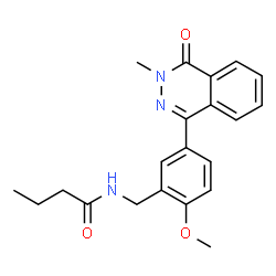 ChemSpider 2D Image | N-[2-Methoxy-5-(3-methyl-4-oxo-3,4-dihydro-1-phthalazinyl)benzyl]butanamide | C21H23N3O3