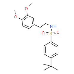 ChemSpider 2D Image | N-[2-(3,4-Dimethoxyphenyl)ethyl]-4-(2-methyl-2-propanyl)benzenesulfonamide | C20H27NO4S