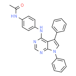 ChemSpider 2D Image | N-{4-[(5,7-Diphenyl-7H-pyrrolo[2,3-d]pyrimidin-4-yl)amino]phenyl}acetamide | C26H21N5O