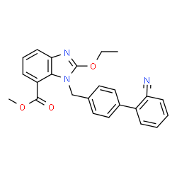 ChemSpider 2D Image | Methyl 1-[(2'-cyano-4-biphenylyl)methyl]-2-ethoxy-1H-benzimidazole-7-carboxylate | C25H21N3O3