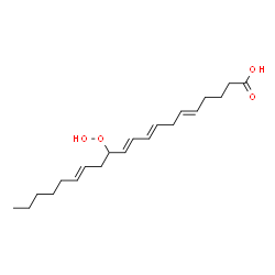 ChemSpider 2D Image | 12-Hydroperoxy-5,8,10,14-eicosatetraenoic acid | C20H32O4