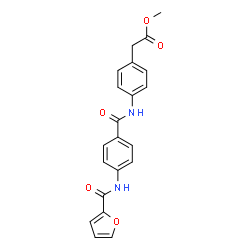 ChemSpider 2D Image | Methyl (4-{[4-(2-furoylamino)benzoyl]amino}phenyl)acetate | C21H18N2O5