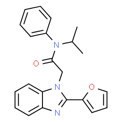 ChemSpider 2D Image | 2-[2-(2-Furyl)-1H-benzimidazol-1-yl]-N-isopropyl-N-phenylacetamide | C22H21N3O2