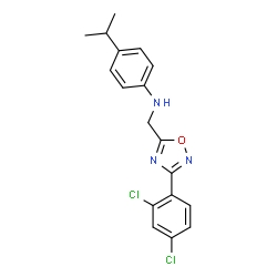 ChemSpider 2D Image | N-{[3-(2,4-Dichlorophenyl)-1,2,4-oxadiazol-5-yl]methyl}-4-isopropylaniline | C18H17Cl2N3O