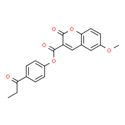 ChemSpider 2D Image | 4-Propionylphenyl 6-methoxy-2-oxo-2H-chromene-3-carboxylate | C20H16O6