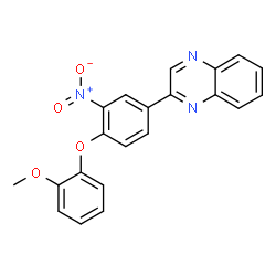 ChemSpider 2D Image | 2-[4-(2-Methoxyphenoxy)-3-nitrophenyl]quinoxaline | C21H15N3O4