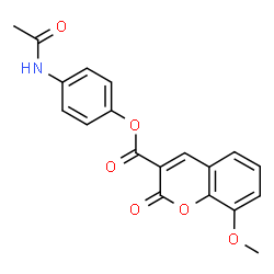 ChemSpider 2D Image | 4-Acetamidophenyl 8-methoxy-2-oxo-2H-chromene-3-carboxylate | C19H15NO6