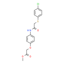 ChemSpider 2D Image | Methyl [4-({[(4-chlorophenyl)sulfanyl]acetyl}amino)phenoxy]acetate | C17H16ClNO4S