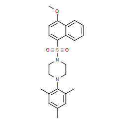 ChemSpider 2D Image | 1-Mesityl-4-[(4-methoxy-1-naphthyl)sulfonyl]piperazine | C24H28N2O3S