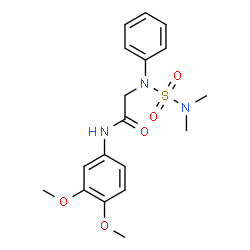 ChemSpider 2D Image | N-(3,4-Dimethoxyphenyl)-N~2~-(dimethylsulfamoyl)-N~2~-phenylglycinamide | C18H23N3O5S