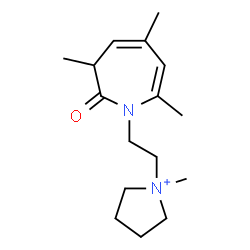 ChemSpider 2D Image | 1-Methyl-1-[2-(3,5,7-trimethyl-2-oxo-2,3-dihydro-1H-azepin-1-yl)ethyl]pyrrolidinium | C16H27N2O