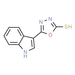 ChemSpider 2D Image | 5-(1H-Indol-3-yl)-[1,3,4]oxadiazole-2-thiol | C10H7N3OS