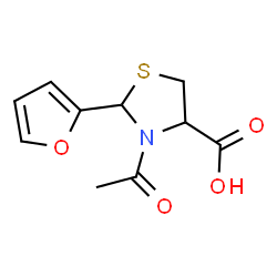 ChemSpider 2D Image | 3-Acetyl-2-(2-furyl)-1,3-thiazolidine-4-carboxylic acid | C10H11NO4S