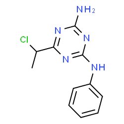 ChemSpider 2D Image | 6-(1-Chloroethyl)-N-phenyl-1,3,5-triazine-2,4-diamine | C11H12ClN5