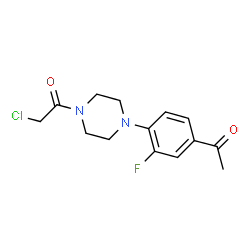 ChemSpider 2D Image | 1-{4-[4-(chloroacetyl)piperazin-1-yl]-3-fluorophenyl}ethanone | C14H16ClFN2O2