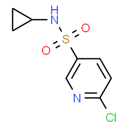 ChemSpider 2D Image | 6-Chloro-N-cyclopropyl-3-pyridinesulfonamide | C8H9ClN2O2S