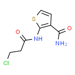 ChemSpider 2D Image | 2-[(3-Chloropropanoyl)amino]-3-thiophenecarboxamide | C8H9ClN2O2S