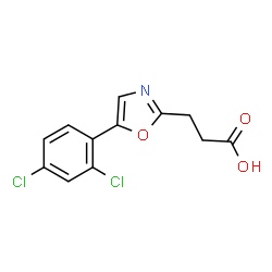 ChemSpider 2D Image | 3-[5-(2,4-Dichlorophenyl)-1,3-oxazol-2-yl]propanoic acid | C12H9Cl2NO3