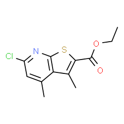 ChemSpider 2D Image | Ethyl 6-chloro-3,4-dimethylthieno[2,3-b]pyridine-2-carboxylate | C12H12ClNO2S