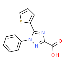 ChemSpider 2D Image | 1-Phenyl-5-(2-thienyl)-1H-1,2,4-triazole-3-carboxylic acid | C13H9N3O2S