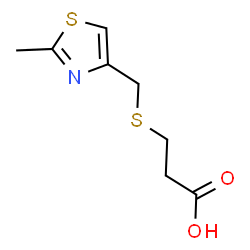 ChemSpider 2D Image | 3-{[(2-Methyl-1,3-thiazol-4-yl)methyl]sulfanyl}propanoic acid | C8H11NO2S2