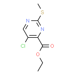 ChemSpider 2D Image | Ethyl 5-chloro-2-(methylthio)-4-pyrimidinecarboxylate | C8H9ClN2O2S