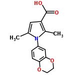 InChI=1/C15H15NO4/c1-9-7-12(15(17)18)10(2)16(9)11-3-4-13-14(8-11)20-6-5-19-13/h3-4,7-8H,5-6H2,1-2H3,(H,17,18)